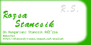 rozsa stancsik business card